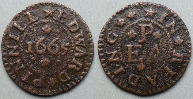 Reading, Edward Pinnill 1665 farthing